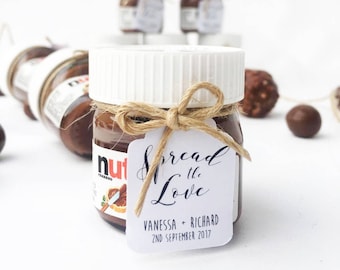 Personalised Mini Nutella jar Give away Tags/Bonbonniere for all occasions