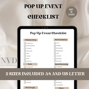 Pop Up Shop Checkist,Canva Template for Vendor Booth,Craft show Vendor Event Planner Printable,Instant Download Booth Checklist for Markets