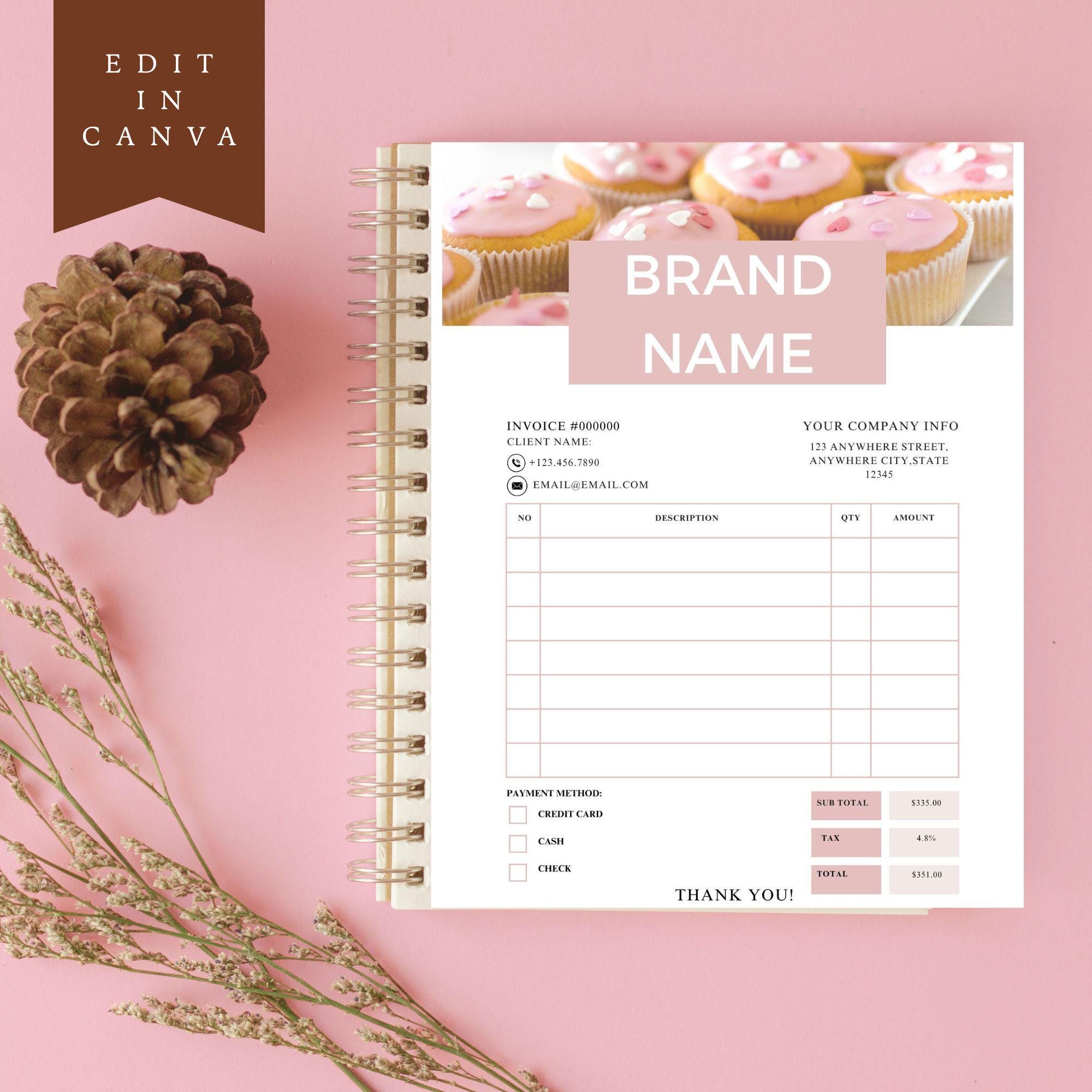 Custom Cake Order Form Editable Canva Template,bakery Order Form ...