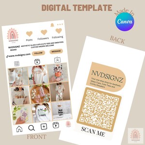 Instagram Business Cards,DIY Canva Digital Business Card Beauty Salon,Nail Tech,Salon,Spa, Beauty Influencer IG Business Card Template