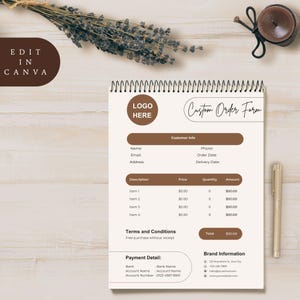 Custom Order Form Editable Canva Template,Craft Small Business Order Form Template,Etsy Shop Craft Business Forms,Instant Digital Download