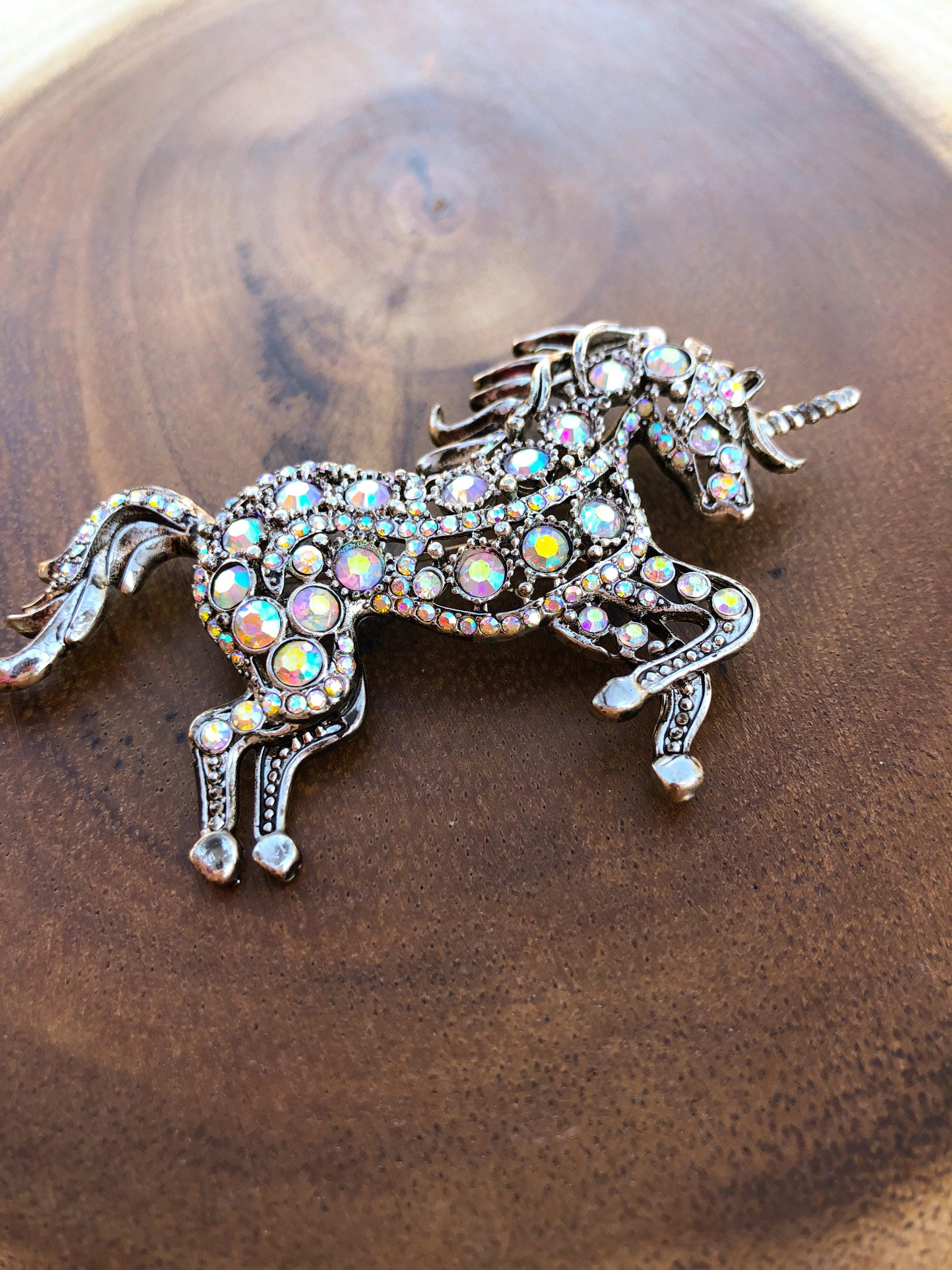 Rhinestone Unicorn Brooch  Unicorn Brooch  Unicorn  Jewelry  