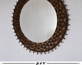 Mirror sun in vintage rattan 1960s