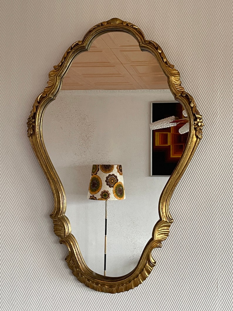 Miroir baroque bois doré 60x40cm image 5