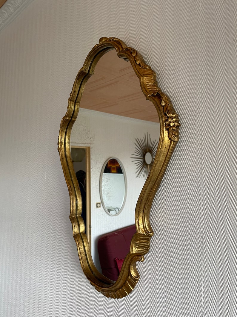 Miroir baroque bois doré 60x40cm image 3