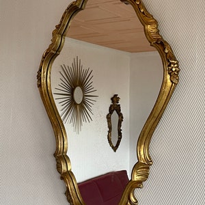 Miroir baroque bois doré 60x40cm image 1