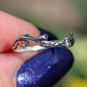 925 Sterling Silver Ring , Promise Ring, Anniversary Ring for Her, Unusual Tree Bark Ring for Women, Branch, Forest Ring, Nature Jewelry