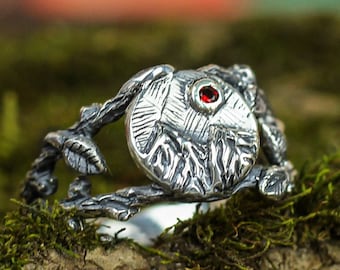 925 silver forest ring, Nature inspired ring, Mountain ring, Nature forest jewelry, Ring with twigs and leaves, Mountain forest tree jewelry