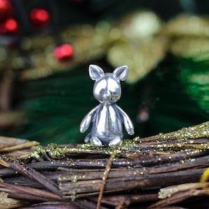 Silver fox bead, bracelet charm, gift for girls, 925 sterling silver charm, toy fox, handmade silver jewelry, unique jewelry.
