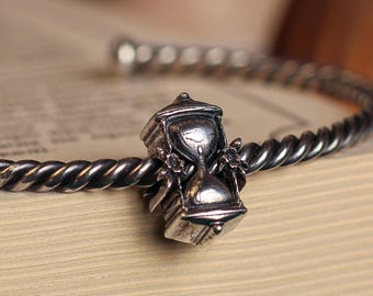 Breloque sablier en argent sterling pour bracelet, bijoux de sorcellerie gothique, breloque médiéval-fantastique