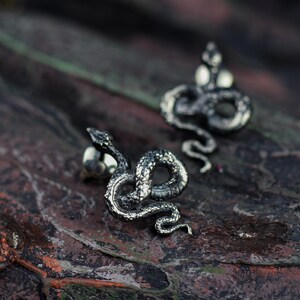 snake earrings
snake jewelry
stud earrings
gothic earrings
animal earrings
goth earrings
silver stud earrings
witchy jewelry
gothic jewelry
nature jewelry
sterling silver
screw back earrings
unique earrings