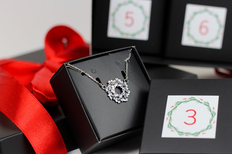 Adventskalender Schmuck, 7 Tage Adventskalender, Silber Schmuck, Weihnachtsgeschenk, Damen Adventskalender, 925 Sterling Silber Schmuck Bild 6