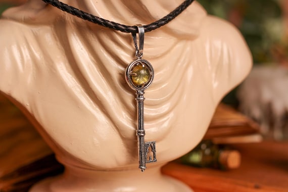 Jewelry Silver Key Pendant, Witchy Jewelry for Dark Academia & Fantasy Lovers
