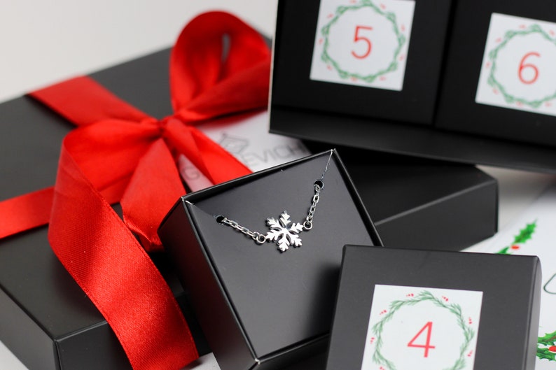 Adventskalender Schmuck, 7 Tage Adventskalender, Silber Schmuck, Weihnachtsgeschenk, Damen Adventskalender, 925 Sterling Silber Schmuck Bild 7