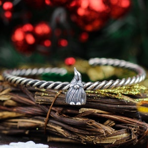 Nain en argent sterling, bracelet en perles, joli nain en argent, cadeau intéressant, cadeau de Noël, cadeau de nain de Noël image 7