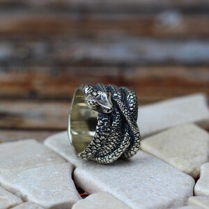 Silver Snake Ring, Mens Ring Snake, Gothic Ring, Boyfriend Gift ...