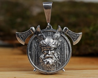 Pendentif Viking Odin Axe en argent sterling : collier celtique nordique