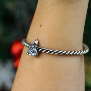 Sterling silver gnome, bracelet bead, cute silver gnome, interesting gift, Christmas gift, Christmas gnome gift image 10