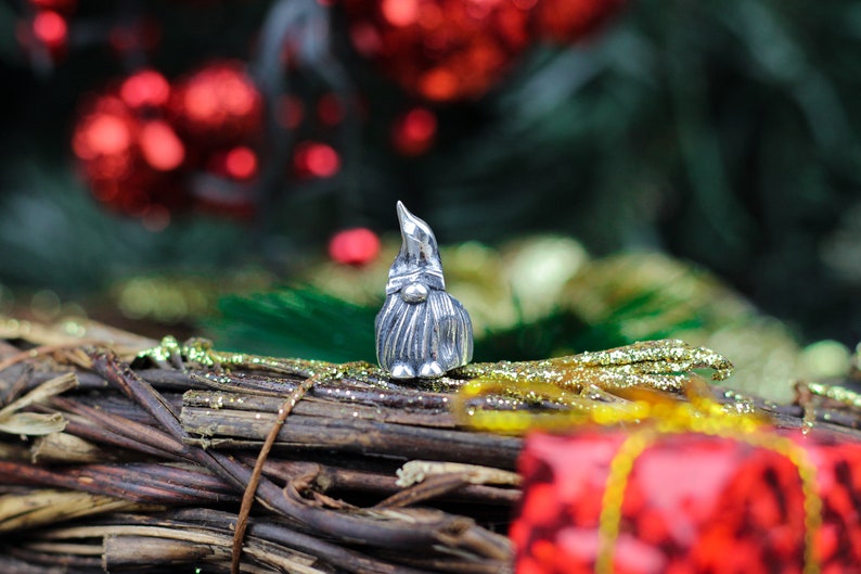 Nain en argent sterling, bracelet en perles, joli nain en argent, cadeau intéressant, cadeau de Noël, cadeau de nain de Noël image 2