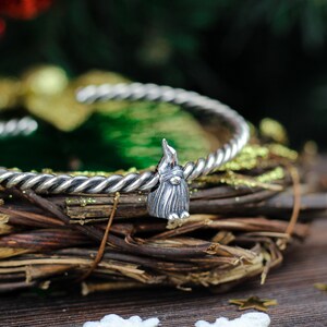 Nain en argent sterling, bracelet en perles, joli nain en argent, cadeau intéressant, cadeau de Noël, cadeau de nain de Noël image 8