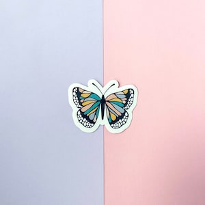 Cute Butterfly Sticker, Laptop Butterfly Stickers, Water Bottle Butterfly Sticker, Water Resistant Vinyl Stickers, Monarch Butterfly Sticker