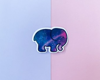 Elephant Sticker Vinyl, Galaxy Elephant Stickers, Elephant Sticker Water Bottle, Elephant Sticker For You, Space Elephant Stickers,