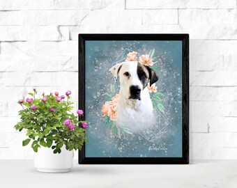 Custom Pet Watercolor Portrait, Unique Memorial Art (Digital Download)