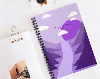 Purple Nature Spiral Notebook, Ruled Line Journal