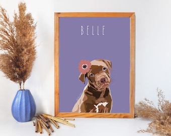 Portrait d'animal de compagnie personnalisé, illustration de dessin animé personnalisée (téléchargement numérique)