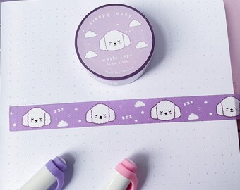 Washi Tape Cute, Poodle Washi Tape, Kawaii Stationary Tape, Bullet Journal Washi Tape, Planner Washi Tape, Decorative Tape, Dreamy Tape