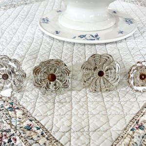 Antique Belgian Glass Knobs, Assorted Set of 4, Found in Belgium