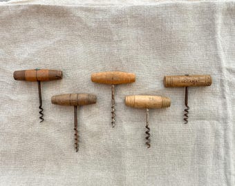 Beautiful French Vintage Wood Handled Corkscrews, Wine Bottle Opener, Vintage Provençal Tire-Bouchon, Found in Provence, Choose 1
