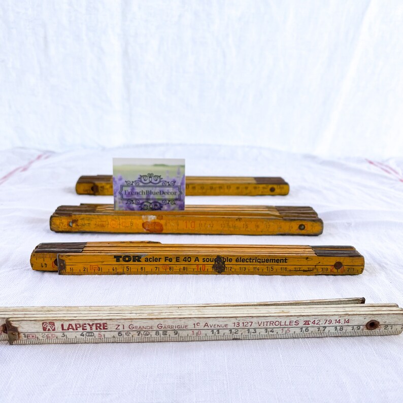 Vintage French Folding Wood Meter and Double Meter Rulers, French Meter ...