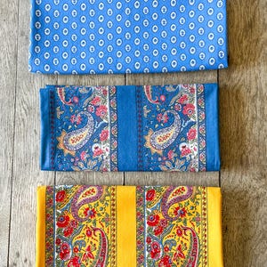 Beautiful Vivid Blue and Yellow French Provencal Rectangular Tablecloths, Market and Les Olivades Fabrics, Choose One