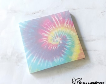 Mini Rainbow Tie Dye Notepad, Sticky Notes, Office Stationery, SummerStyle Bracelets