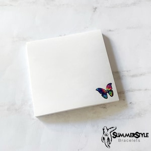 Mini Rainbow Butterfly Notepad, Sticky Notes, Office Stationery, SummerStyle Bracelets