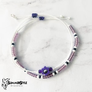 Purple Yin Yang Flower Bracelet Set, Yin Yang Jewelry, Beaded Bracelets, SummerStyle Bracelets
