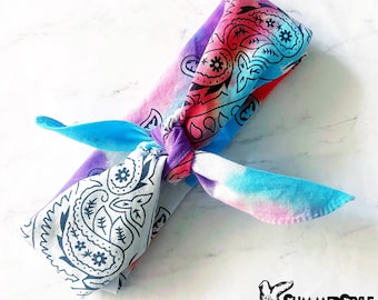 Pañuelo bandana Berry Cute, pañuelo tie-dye, pañuelo para la cabeza, accesorios para el cabello, pulseras de estilo veraniego