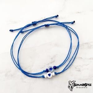 Mini dunkelblaues Herz stapelbares einstellbares wasserdichtes Armband, stapelbares Armband, Freundschaftsarmband, SummerStyle Armbänder