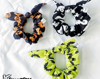 Elástico de cabelo "Feliz Halloween", Acessórios de Halloween, Laço de cabelo, Acessórios para cabelo, Prendedor de cabelo com laço, Pulseiras estilo verão