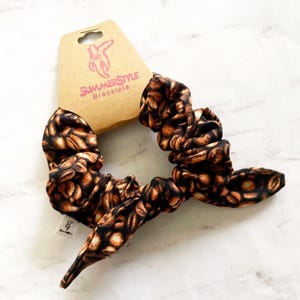 Coletero con lazo de granos de café, regalo para amantes del café, accesorios para el cabello, coletero con lazo, pulseras SummerStyle