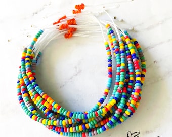 Stackable Matte Rainbow Beaded Bracelets, Bracelet Stack, Seed Bead Bracelets, Rainbow Jewelry, SummerStyle Bracelets