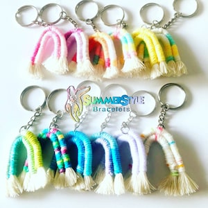 Mini Rainbow Macrame Keychain, Macrame Keychain, Boho Accessories, Macrame Rainbow, SummerStyle Bracelets