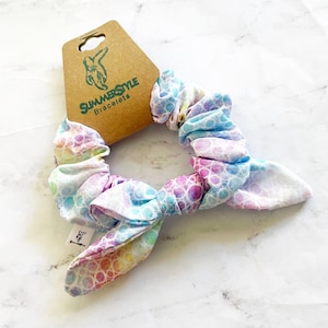 Mermaid Bubbles Bow Scrunchie, Hair Bow, Mermaid Gift, Hair Accessories, SummerStyle Bracelets