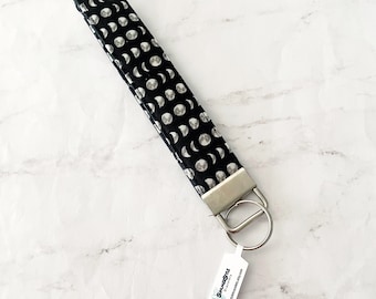 Mini llavero con fases lunares, pulsera de 16,5 cm, cordón para la muñeca, llavero de pulsera, cordón hecho a mano, pulseras de estilo veraniego