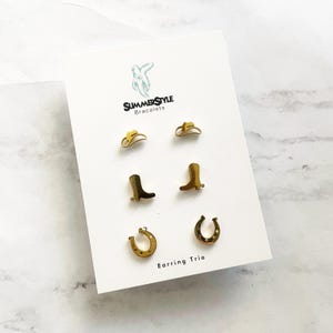 gold earrings for western dresses The Perfect Boots  Western Earrings ( Gold )  Ale Accessories