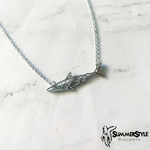 Silver Shark Necklace, Ocean Jewelry, Silver Chain Necklace, SummerStyle Bracelets