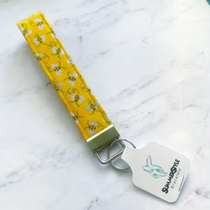 Llavero de pulsera con diseño de abeja de miel, cordón de 16,5 cm, hecho a mano, pulseras SummerStyle