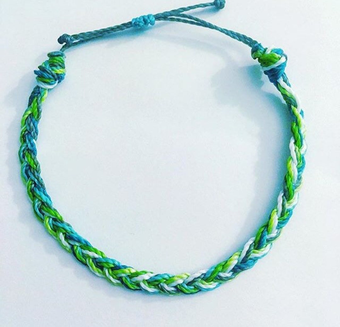 Solid Color Flat Braided Wax Cord bracelet-friendship Bracelet-Waterproof Adjustable Macrame Bracelet