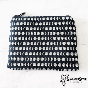 Moon Phase Zipper Pouch, Small Travel Bag, Zipper Coin Pouch, Toiletries Pouch,  Moon Gift, SummerStyle Bracelets